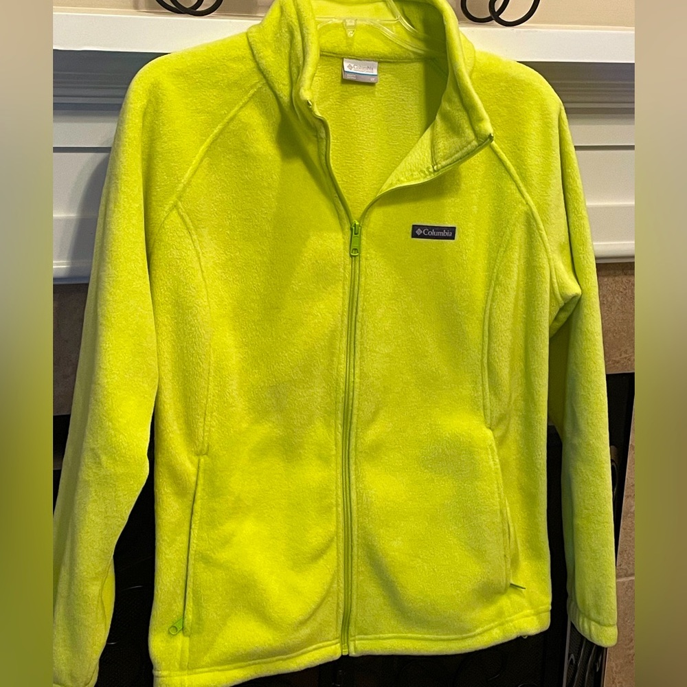 Columbia Women’s Fleece Full Zip Up Jacket, Size: 2XL,  Color: Chartreuse.